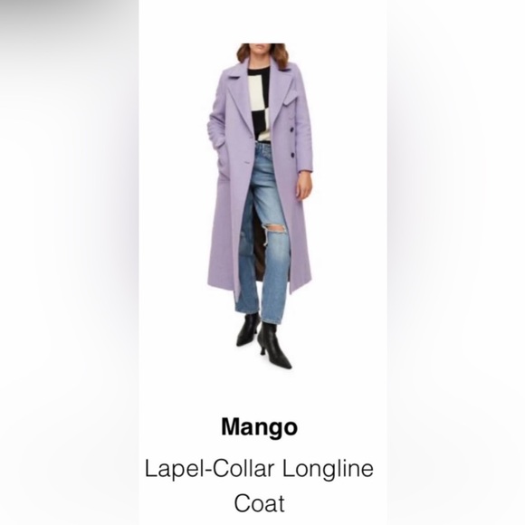 Mango Jackets & Blazers - Mango Lavender Lapel-Collar Longline Coat